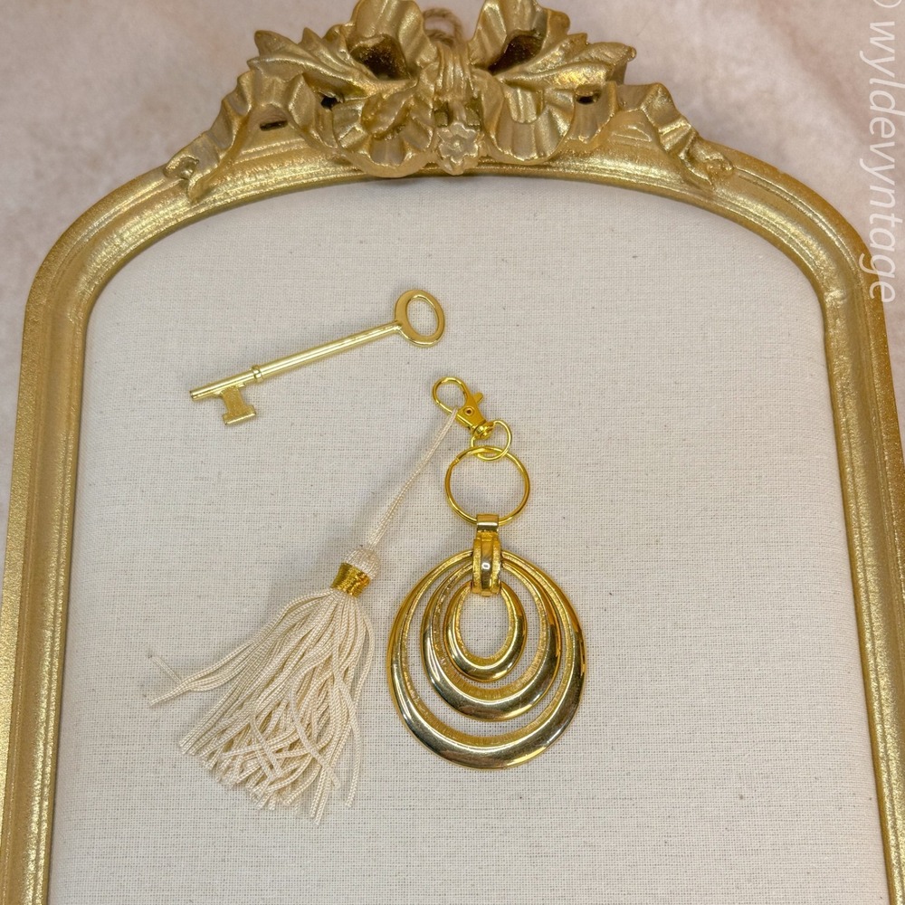 Gold Geometric Bag Charm/Key‎ Chain